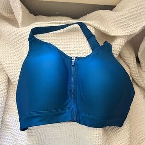 Under Armour Blue Zipper Front Sports Bra